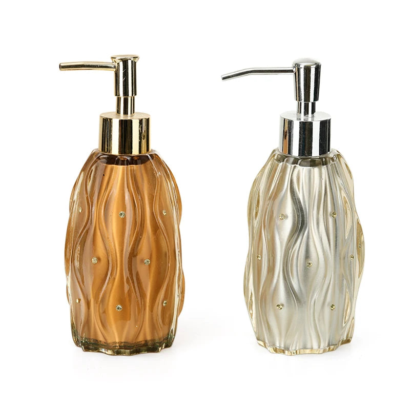 Luxspire Design High End Eco-Friendly Resin Lotion & Shampoo Dispenser Set with Transparent Refillable Hand Soap Container