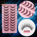 Abestyou 10pair 3d Mink Lashes Natural Long 9/10/11mm Messi Fluffy Faux Cils Fake Eyelashes Korean Makeup Maquiagem Frete Gratis