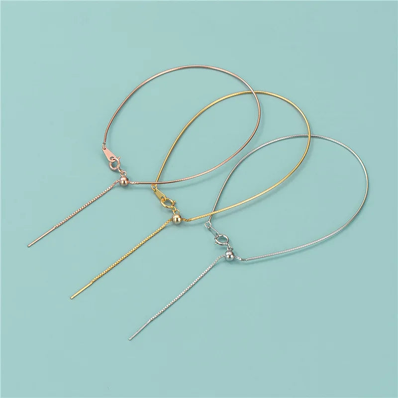 925 Sterling Silver Snake Chain Bracelet 16cm Adjustable Snake Bone Chain Bracelet for Bracelet Jewelry Making