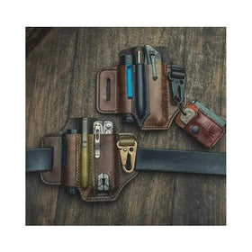 Vintage Anti-Theft Multi-functional Portable EDC Tool Set Outdoor Survival Hanging Waist Belt Bag Camping Storage Environmental