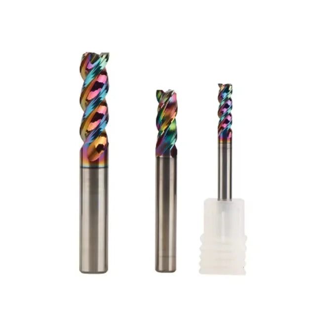 HRC60 DLC Coated High Gloss CNC U-Groove Cutter 3 Flute Carbide End Mill 4mm Special Integral Tungsten Steel OEM Climb Milling