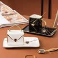 Nordic Luxury Design Creative Bag Shape Ceramic Coffee Cup and Saucer Sets Sustainable Porcelain Mug Tazas for Home Use