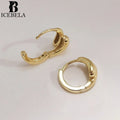 Delicate 925 Sterling Silver Simple Glossy 18k Gold Plated Thick Hoop Earring Ladies Minimalist Silver Hoop Earrings for Girls