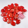 Hongzhuo Gemstone Natural Red Jasper Oval Shape Pocket Stones Protection Wholesaler