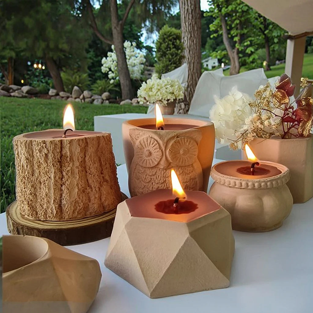 H-0318 DIY Flower Plant Pot Silicone Molds Geometric Shapes Plaster Epoxy Resin Flower Pot Mold Handmade Candle Cup Moulds