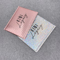 Custom Logo Printed Envelopes Padded Bubble Mailing Bags 6x10 Glitter Metallic Foil Holographic Rose Gold Bubble Mailers