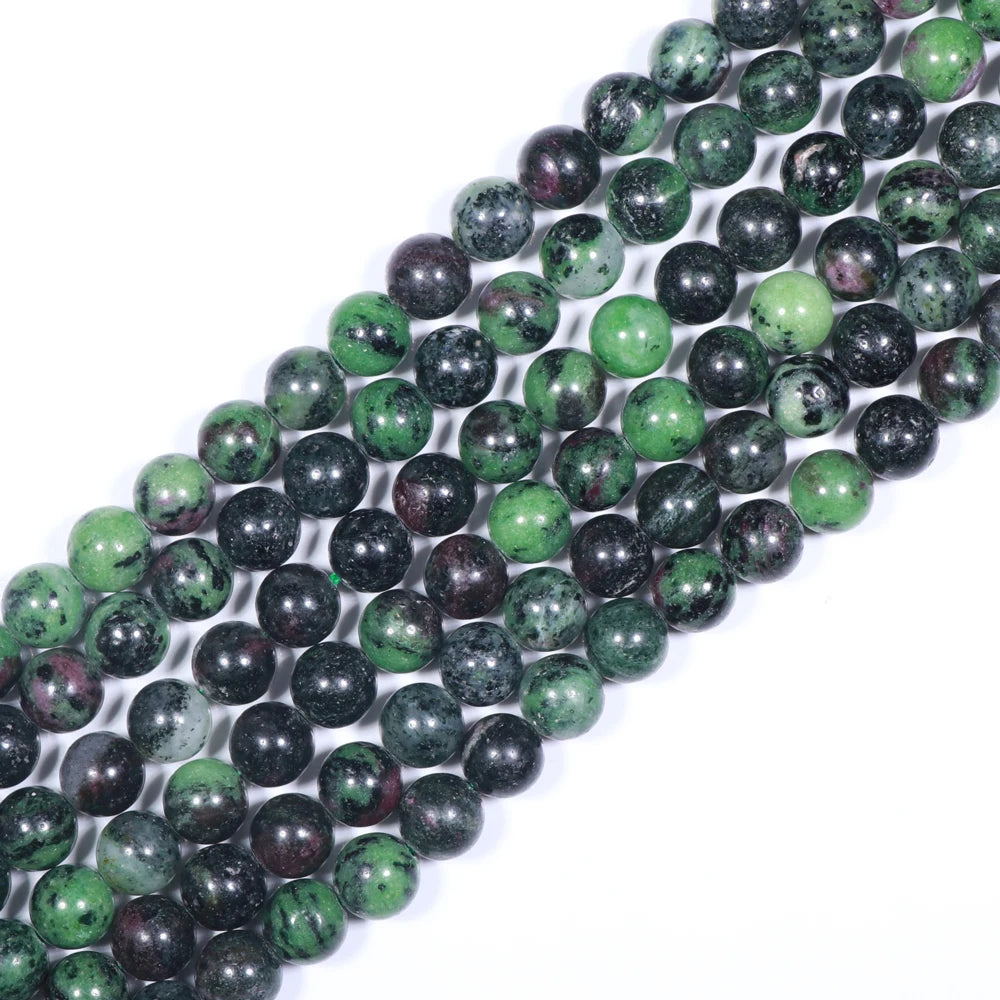 Wholesale Natural Green Epidote Gemstone Beads 4-10mm Smooth Round  Loose Natural Ruby Zoisite