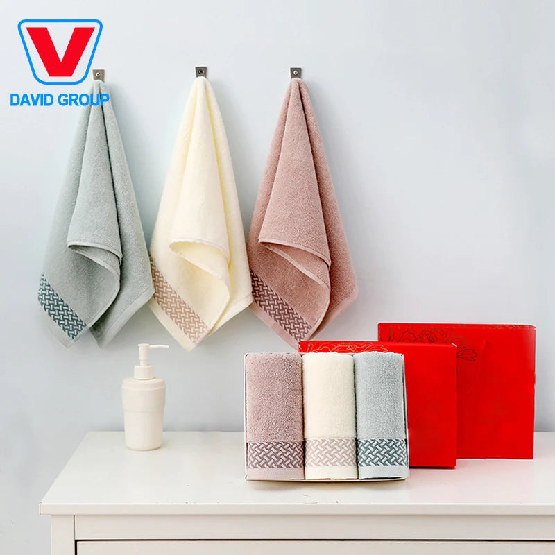 Good Quality China Suppliers 100% Cotton Material Face Bath Towel Set