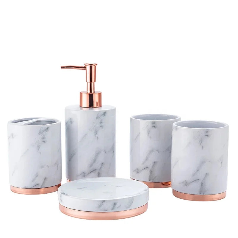 Modern Creative Five-pieces Bathroom Wash Sets Bathroom Accessories Set Soap Dish Bathroom Set