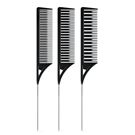 Hot Sale Custom Steel Pin Carbon Fiber Heat Resistant Teasing Rat Tail Combs