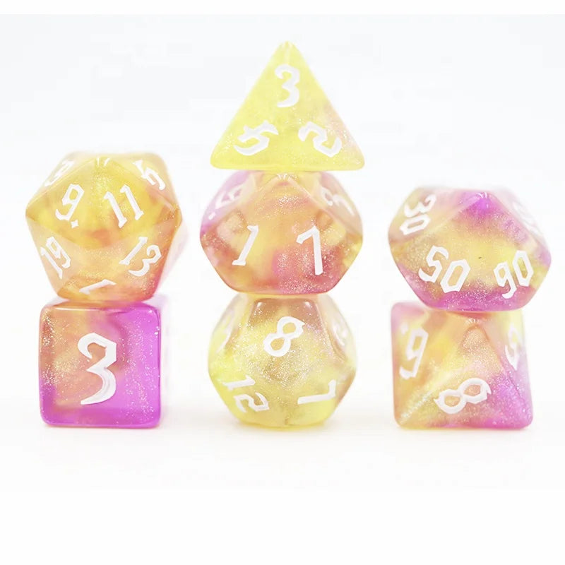 Custom Dragon Glitter 16mm Polyhedral Acrylic RPG Dice for D&D Games for Dungeons & Dragons RPG Players