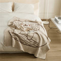 YIRUIO Cute Dog Cartoon Pet Design Super Soft Luxury Microfiber Knitted Throw Blanket for Sofa Bed