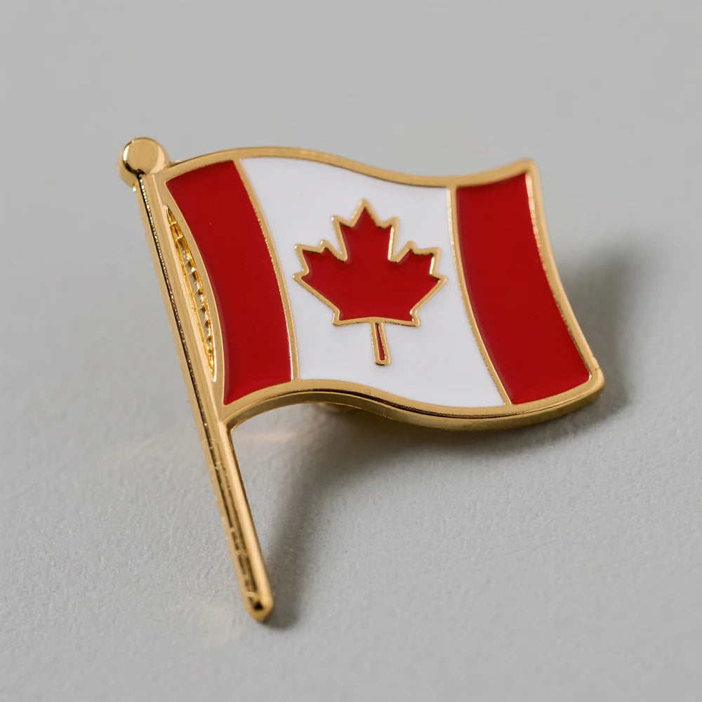 Custom Design Hot Sale World Flag Badge Italy Denmark Canada Chile Metal Lapel Hard Soft Enamel Brooch Country Flag Pin