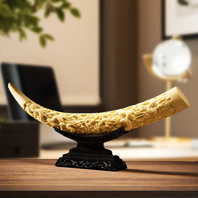 Resin Ivory Sculpture Figurine Simulation Antique Desktop MAB89 Sculpture Wholesale Customized Home Decor Art Craft Gift