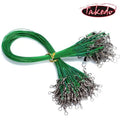 TAKEDO Anti Bite Steel Fishing Line Heavy Green Fishing Lure Lead Bite Proof  Wire Steel Wire Leader With Swivel Pin