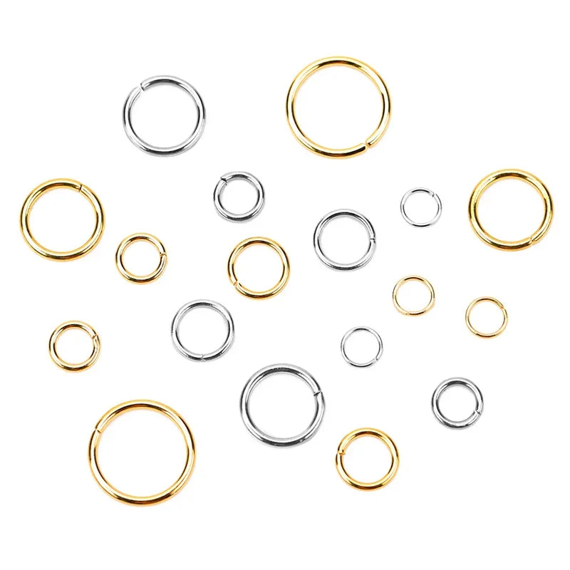 100pcs Stainless Steel Open Jump Rings for Jewelry Making Supplies DIY Double Loops Split Rings Connectors for Jewelry Findings