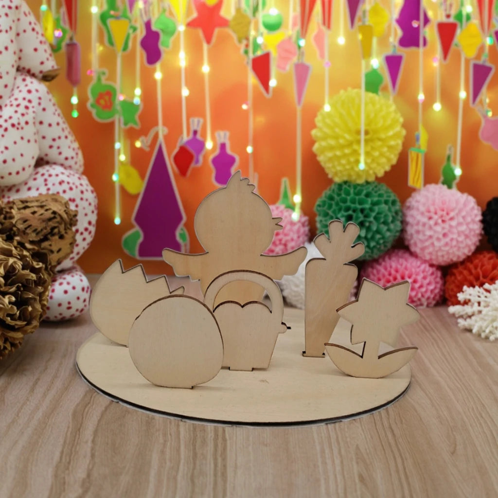 Easter Cartoon Rabbit Shaped Plywood Eco-friendly Tabletop Ornament Base Children's Painting Accessories XIANPING Brand China