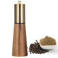 Kitchen Gadget Maker Wooden 7 Inch Spice Bottle Wood Pepper Mill and Salt Shaker Set with Manual Coarseness