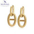 T000960614 XUPING JEWELRY 14K Gold Color Simple Stainless Steel Women Korean Vintage Fashion Gold Plated Fine Earrings