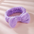 Gracedo Purple butterfly End Headband Female Face Wash Cute Makeup Sweet Simple Headband Plush Water Absorbing Washing Headband