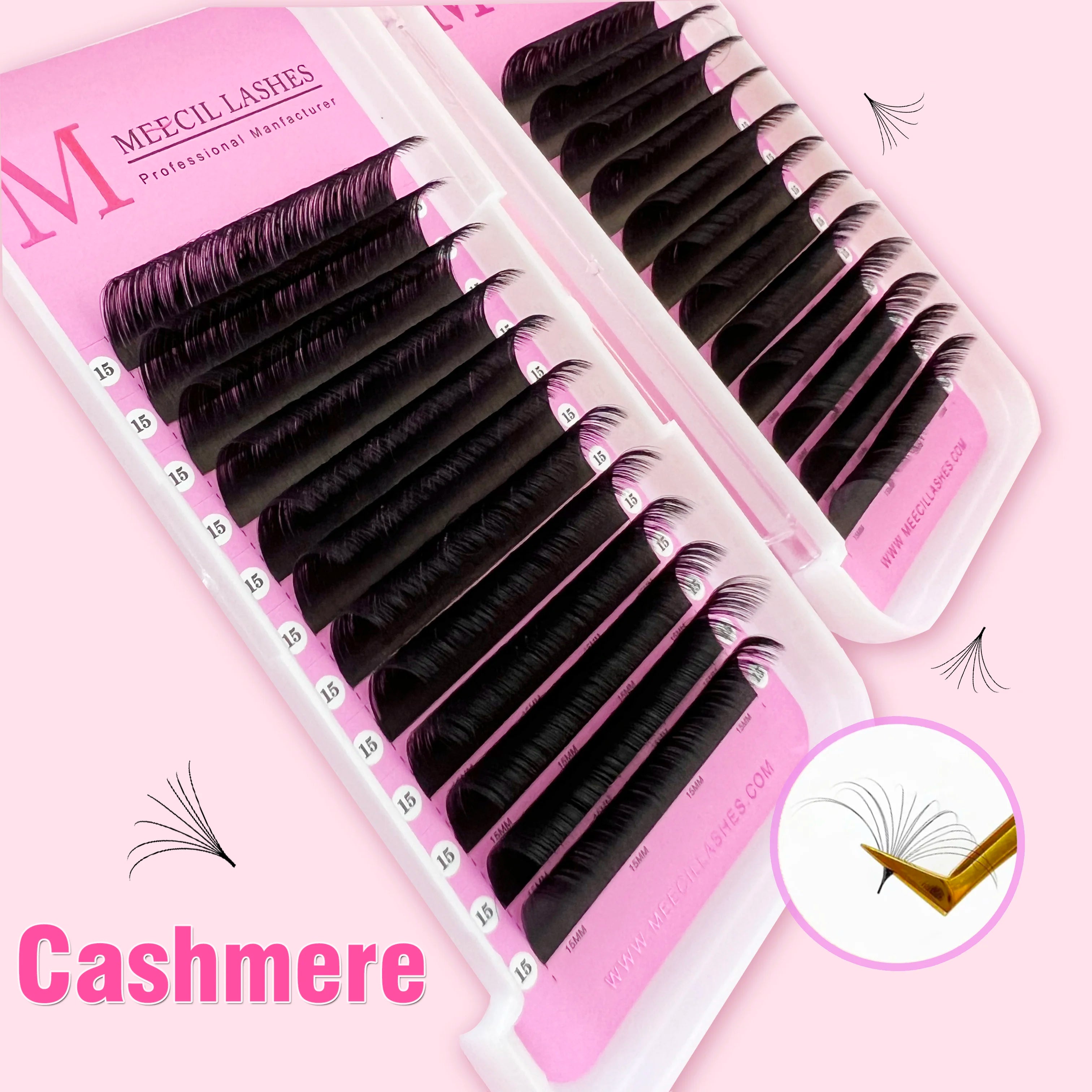 Matte Velvet 0.05 Individual Lash Extension Supplier Wholesale Mink Korean Silk Cashmere Lash Trays