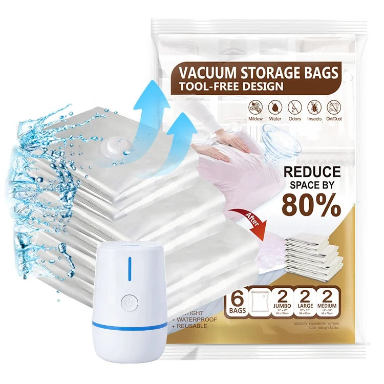 TAILI 5.7C PA/PE Travel Storage Bags for Organizer Clothes Space Saver Vacuum Bags With Pump
