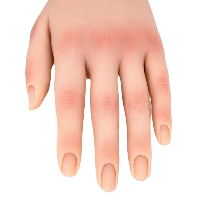 Best Selling Silicone Manicure Nails Model Soft  False Hand Silicone Training Nail Practice Hand With Desk Holder
