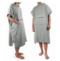 New Design Quick-dry Absorbent Hooded Beach Pool Poncho Towel With Zipper Pocket