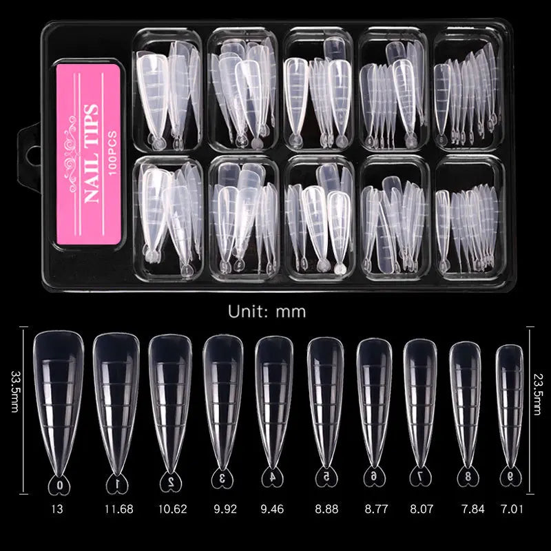 Wholesale Price Stiletto Mold Tips Dual System Forms Nails Dual Form Tips Finger Extension Nail