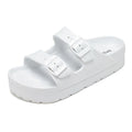 Hot Sale Unisex EVA Sandals White Wedge Heel Soft Outdoor Beach Slippers for Men Women OEM Logo Sliders Buckle Anti-Slippery