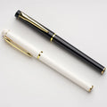 Hot Sale Luxury Custom Logo Gel Pen with 0.5mm Black Ink and White Popular Plastic Office Christmas Gift with Metal Texture