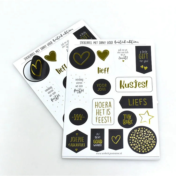 Custom Planner and Journal Decorative Sticker Sheet Personalized Gold Foil Kiss Cut Sticker Sheets