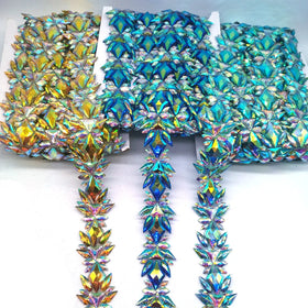 In Stock Designs Crystal Transfer Applique Iron on Gem Crystal Motif Rhinestone Trims for Sint Maarten Carnival 2026