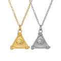 Hot Selling INS Design Triangle Pendant Necklace 18K Gold Plated Stainless Steel Eyes Necklace Jewelry for Women MSPN-0008