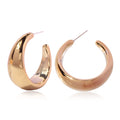 Acrylic Trendy Gold Plated Hoop Earrings with Versatile Temperament and Simple Design for Women's Fashion