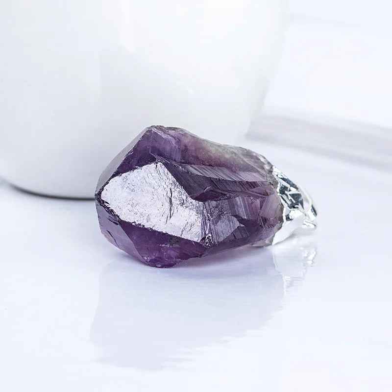 HUIYING Amethyst 14K Solid Gold Jewelry Natural Sky Blue Topaz Gemstone Chain Pendant - Stone Very Small Shop Online At Wholesale Price