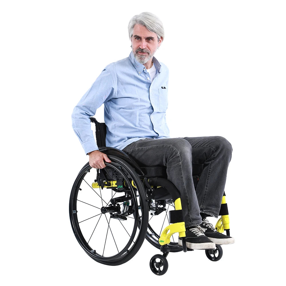 Ultra Lightweight Aluminum Alloy Sport Wheelchair Suspension System Manual Disabled Wheelchair