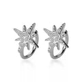 925 Sterling Silver Star Earrings for Women Cute Trendy Gold Ear Clip Charming Zircon Gold Ear Clip No Piercing for Gift Jewelry