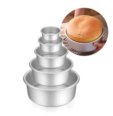 HY 6 Inch Aluminium Round Cake Baking Pan Mold Non-stick Removable Bottom Bread Pudding Pastry Mold Bakeware Household