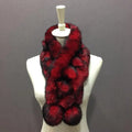 Women's Fur Long Rabbit Fur Collar Scarf Wrap Neck Warmer for Cold Winter Party Shawl Rex Rabbit Hair Knit Scarf