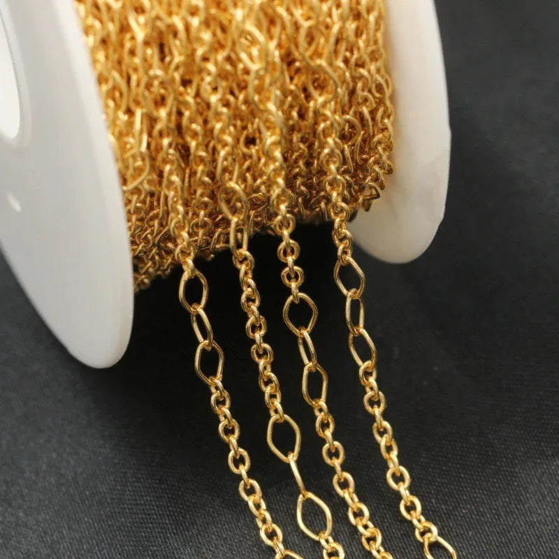 No Tarnish Gold Filled Oval Cable Chains Jewelry Making Permanent Bracelet Necklace Bulk Chain