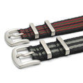 YUNSE Luxury Breathable 100% Nylon Watch Strap with Heavy Stainless Steel Buckle Nylon Striped Seatbelt 20mm 22mm
