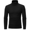2023 New Men's T-shirt High Neck Solid Color Casual Long Sleeve T-shirt Base