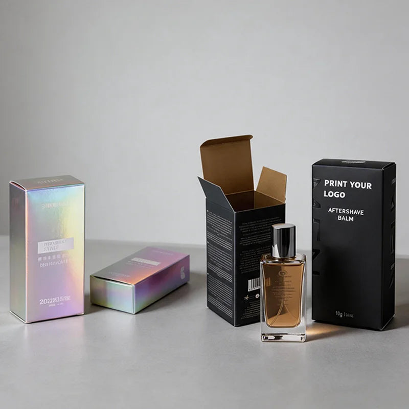 Custom Design Logo Branded UV Gold Printing Packaging Perfume Cosmetic Skincare Retail Essential Oil Beauty Coated Paper Boxes