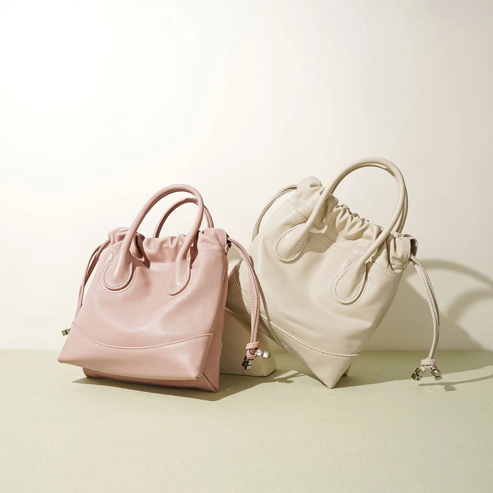 Low MOQ Private Label Genuine Leather Bag Factory Direct Leather Hobo Bag Cowhide Crescent Shoulder Purse for Emerging Brands