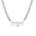 Custom Heart Name Necklace Personalized Sliver Stainless Steel Crown Nameplate Pendant Women Initial Letter Necklaces