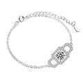 S925 Sterling Silver Elegant Square Bracelet with Moissanite Diamond Luxurious Bangle
