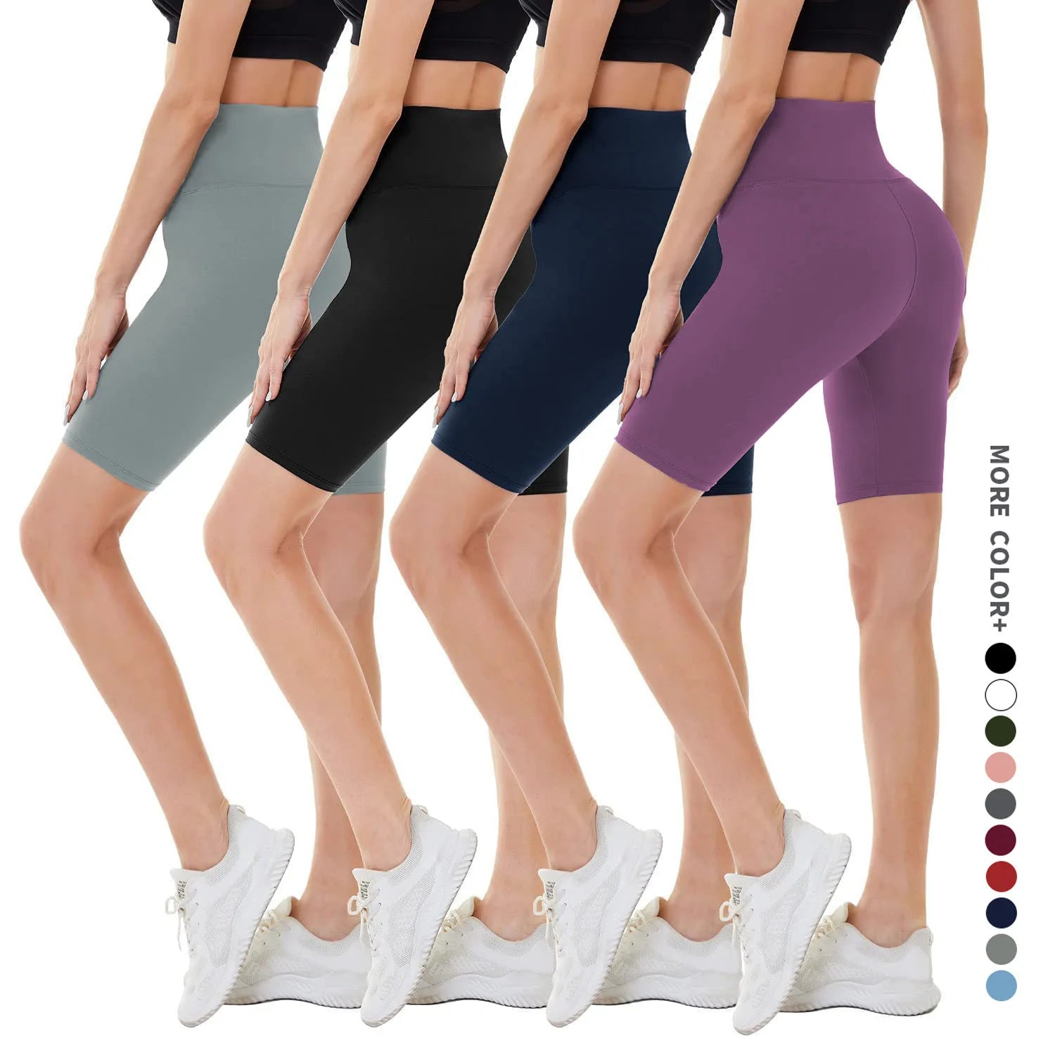 Summer High Elastic Tight-Fit 5-point Pants Yoga Shorts for Women - Customizable Logo Brushed Cycling Sports Leggings