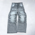 Custom Men's Denim Jeans Vintage Wash Jeans Pants for Men Baggy Jeans with Knee Pad
