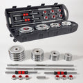 50kg Dumbbell Set Adjustable Dumbbells Barbell Set Iron Steel Durable Home Body Weight Training Carry Case